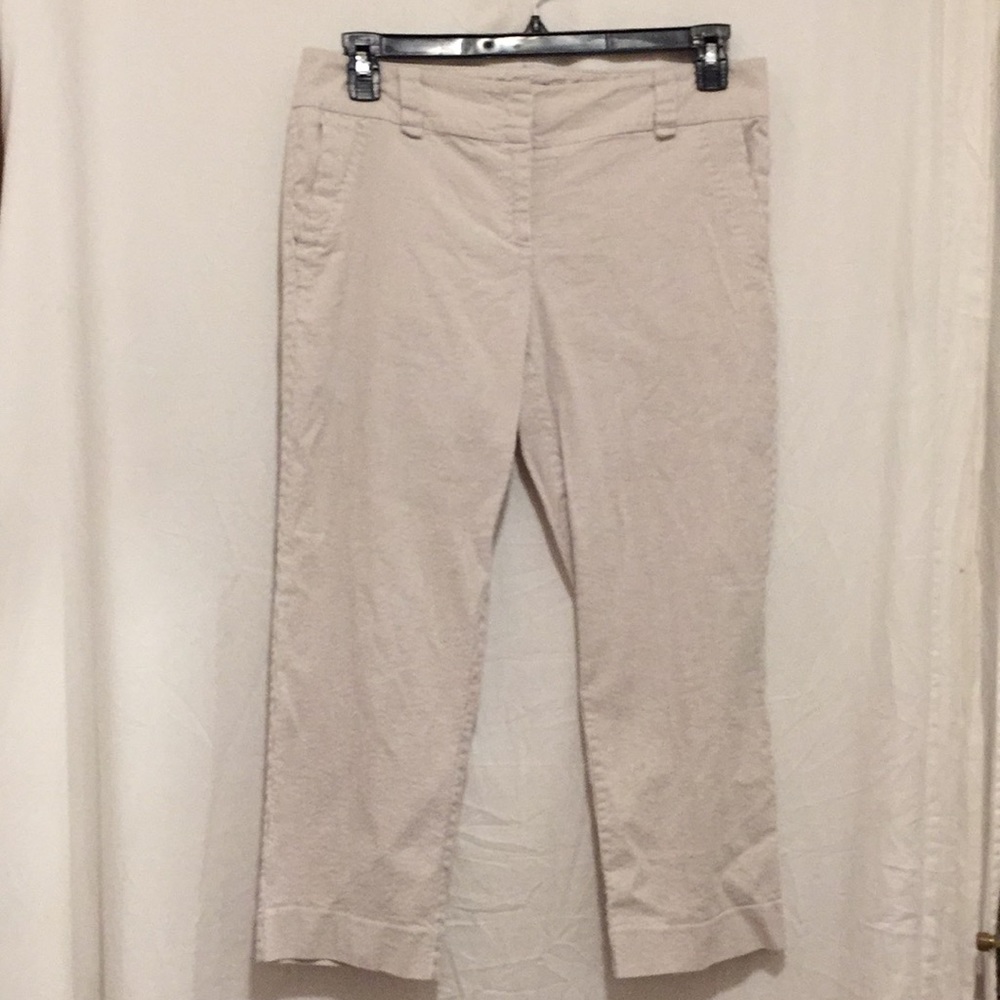 New York Company stretch Capri tan pinstripe 8